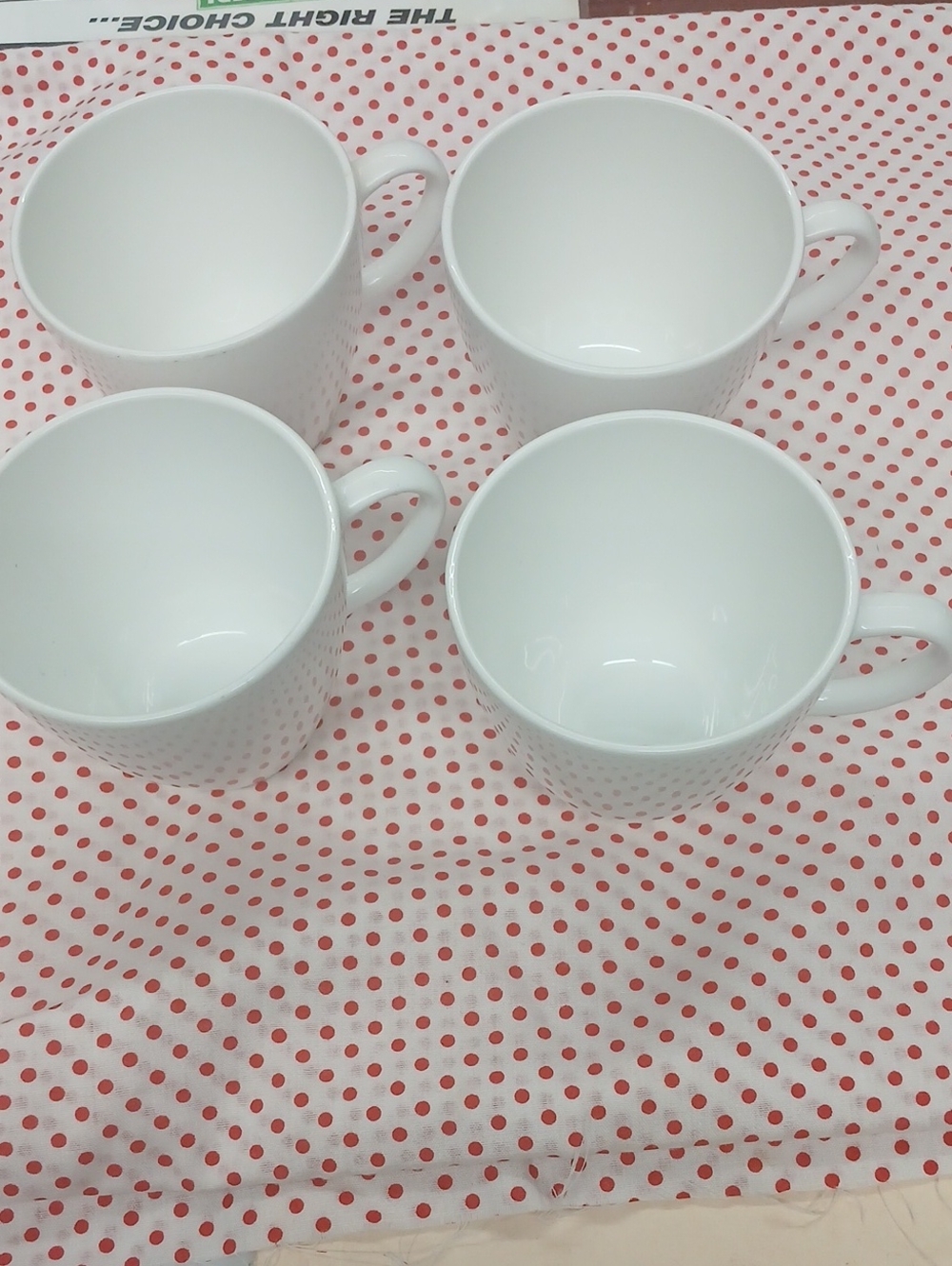 White Ceramic Coffee Mugs - Set of 4